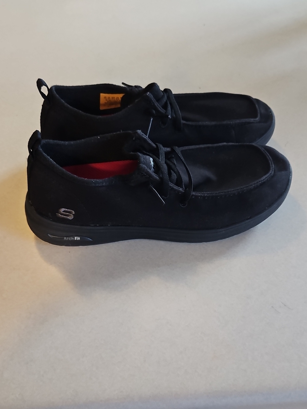 Skechers Black Slip On Work Shoes